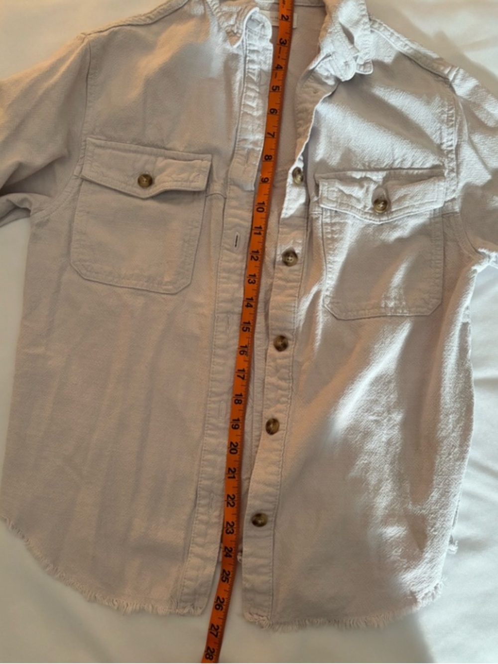 Women’s Zara Light Gray Textured Button-Up Shirt - Picture 10 of 11
